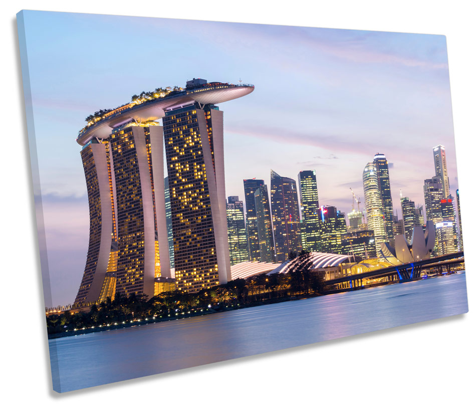 Singapore City Skyline Malaysia SINGLE CANVAS WALL ART ...