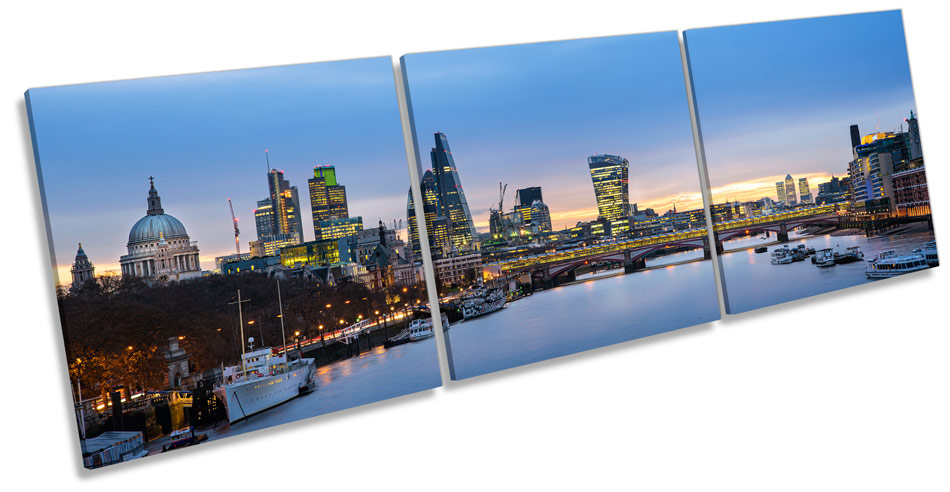 London City Famous Landmarks Picture CANVAS WALL ART Triple Print | eBay