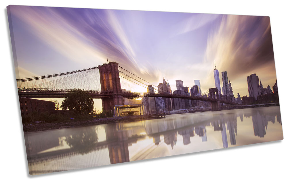 NYC New York City Purple Print PANORAMIC CANVAS WALL ART Picture | eBay