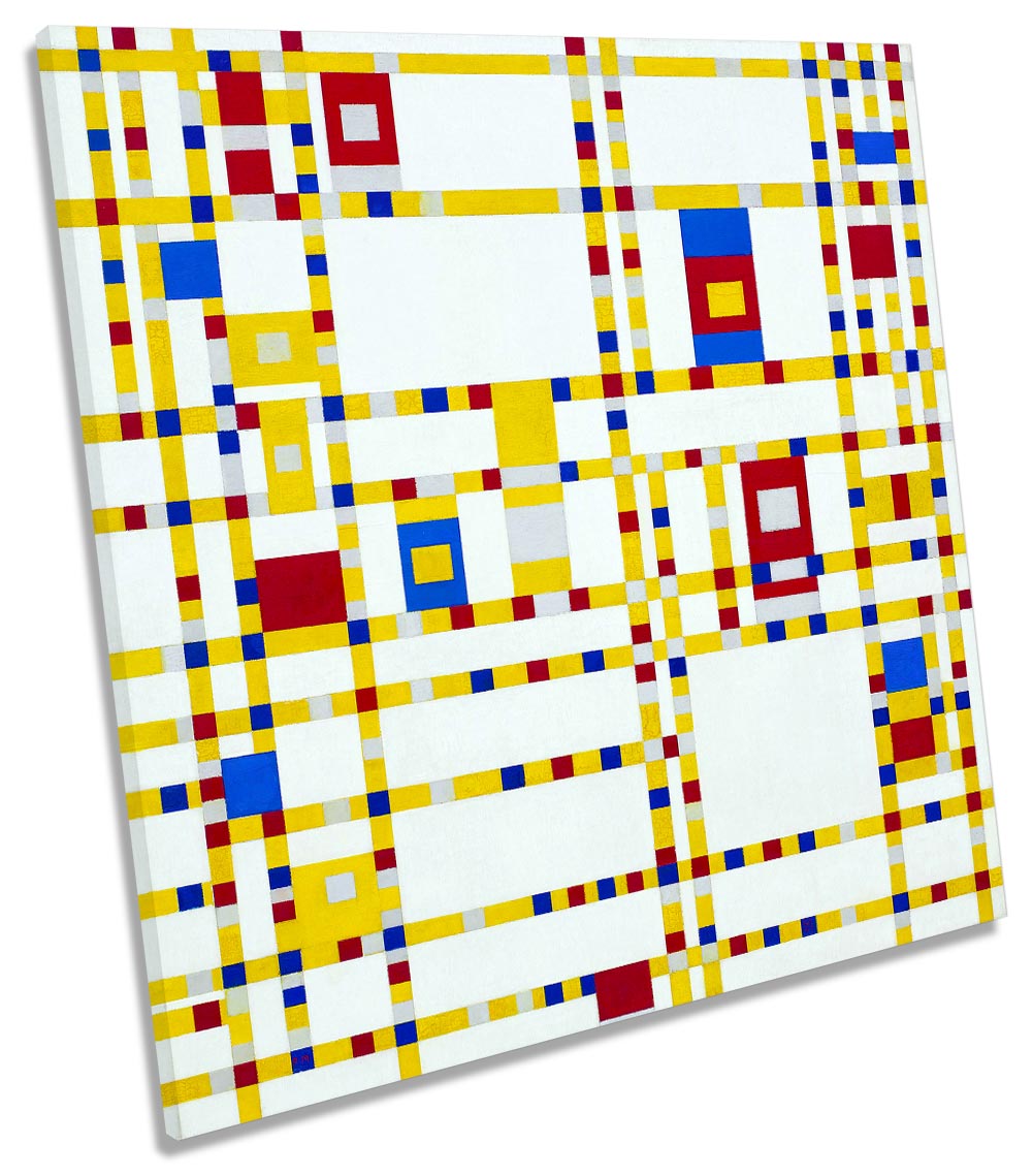 Piet Mondrian Broadway Boogie Woogie CANVAS WALL ART Square Print | eBay