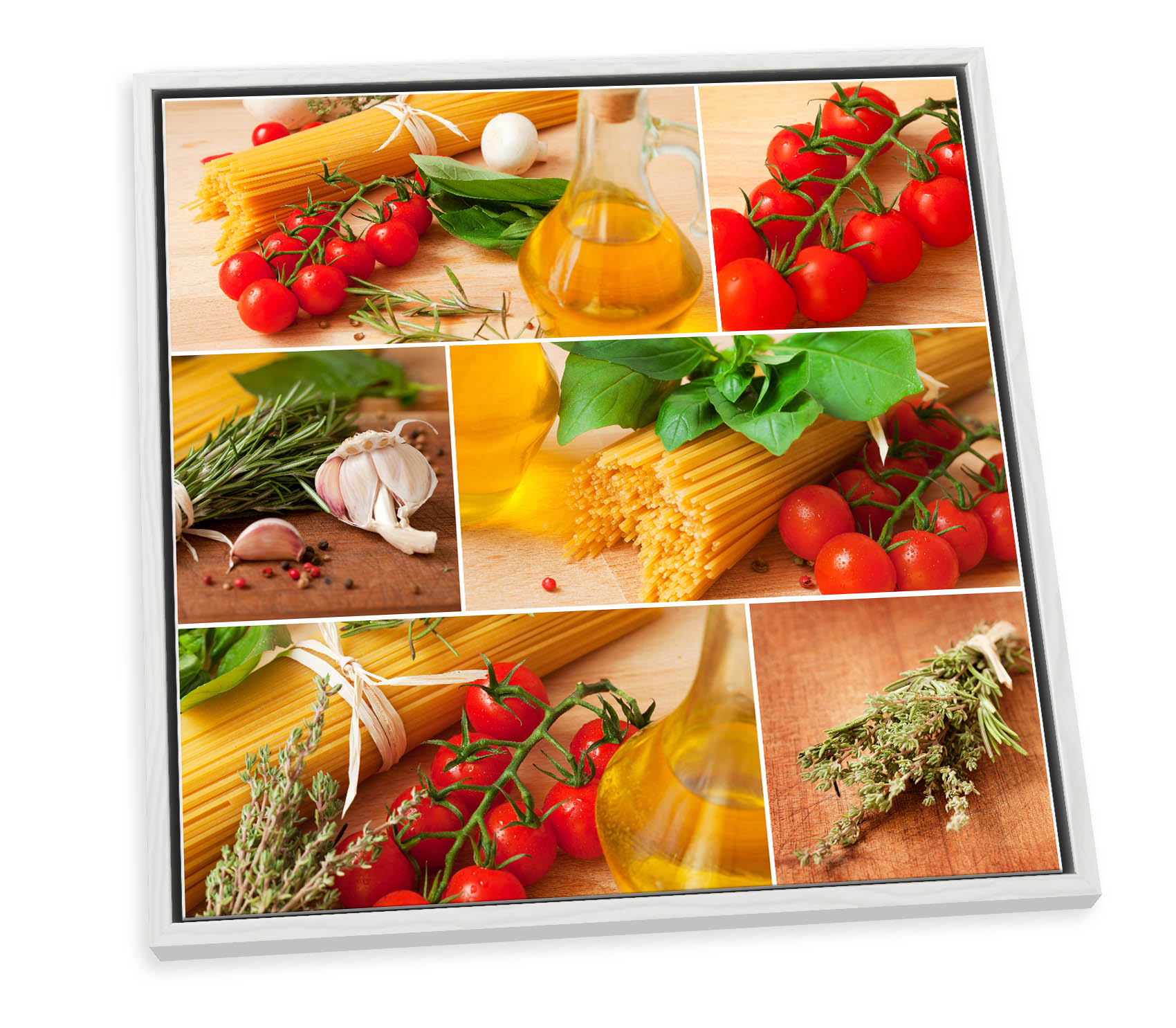 Pasta Italian Cuisine Kitchen CANVAS FLOATER FRAME Wall Art Square Print