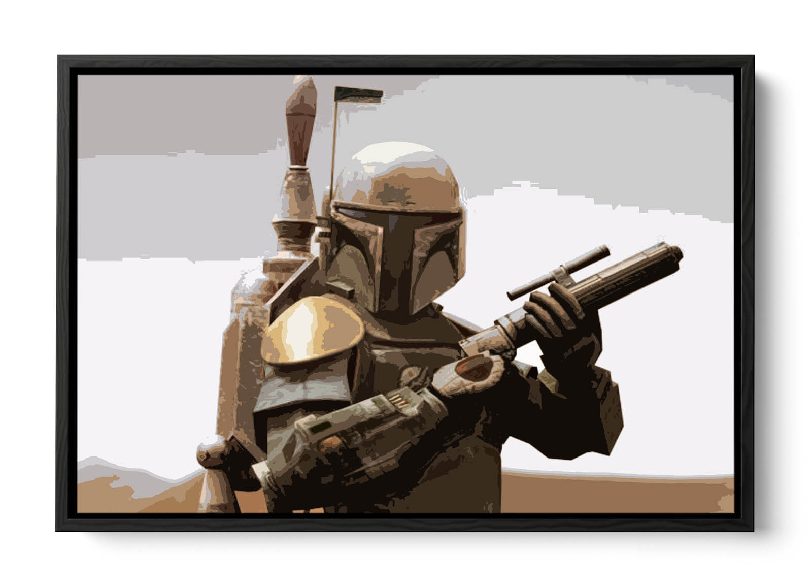 Star Wars Boba Fett Bounty Hunter CANVAS FLOATER FRAME Wall Art Print Picture