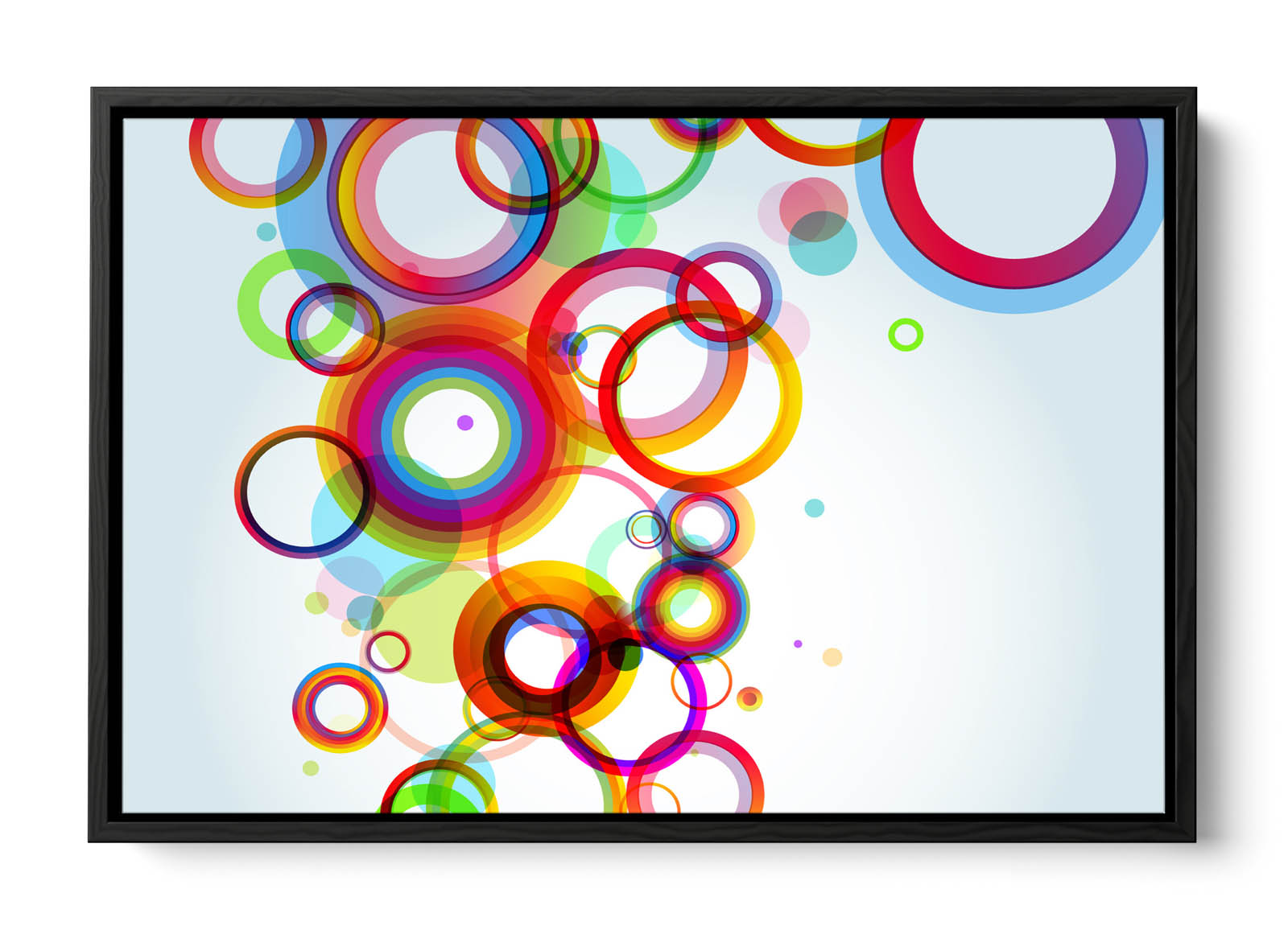 Abstract Rings Circles CANVAS FLOATER FRAME Wall Art Print Picture - Picture 3 of 13