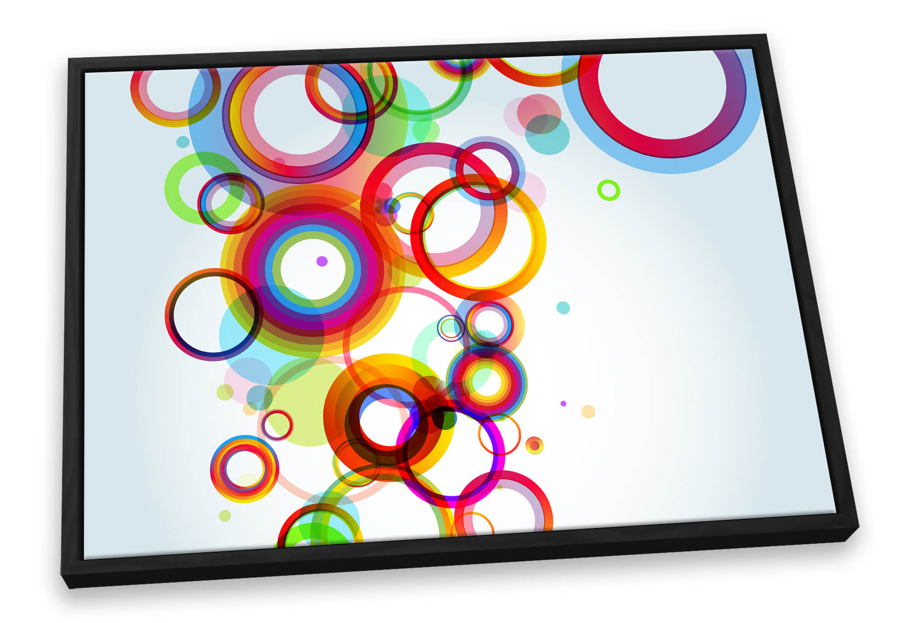 Abstract Rings Circles CANVAS FLOATER FRAME Wall Art Print Picture - Picture 2 of 13