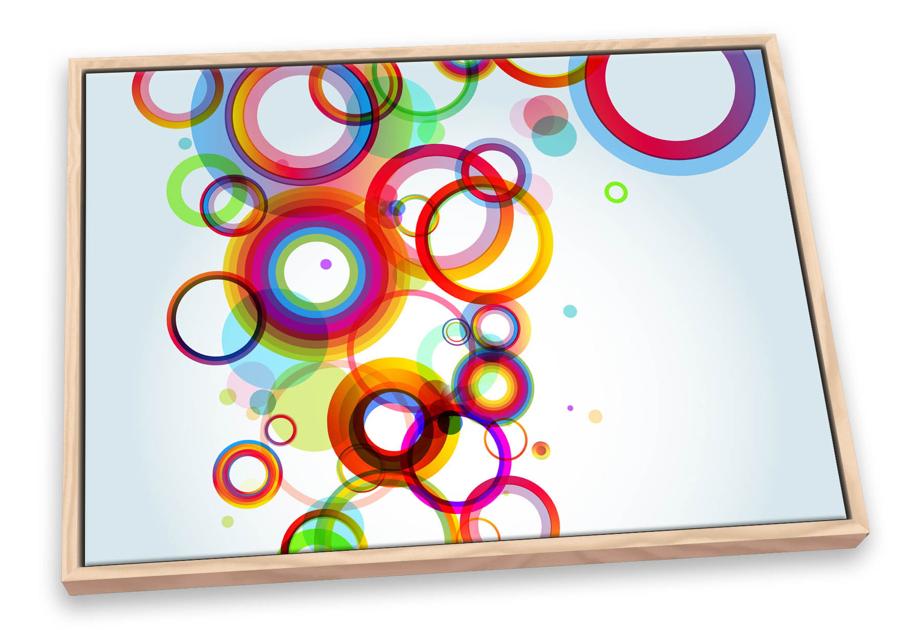 Abstract Rings Circles CANVAS FLOATER FRAME Wall Art Print Picture - Picture 11 of 13