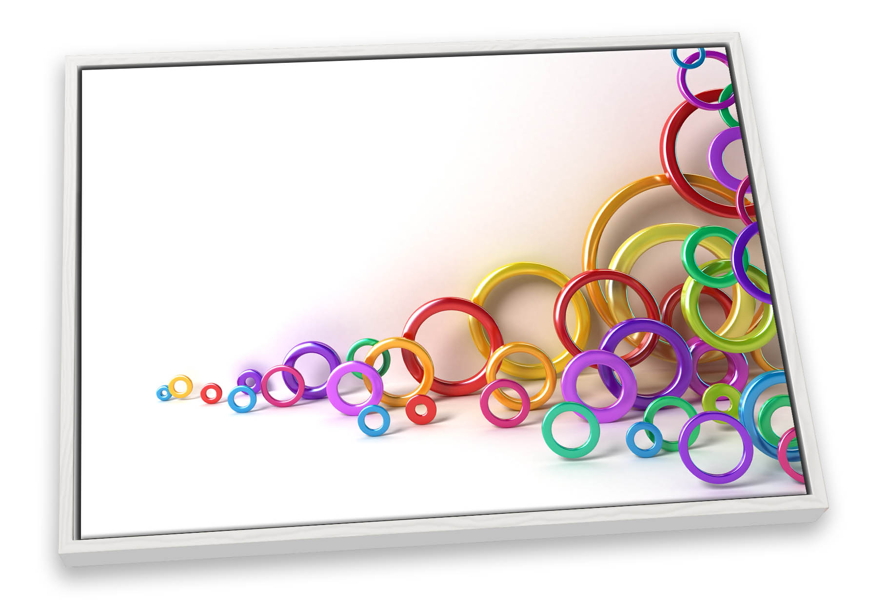 Abstract Circle Hoops Rings CANVAS FLOATER FRAME Wall Art Print Picture - Picture 5 of 13