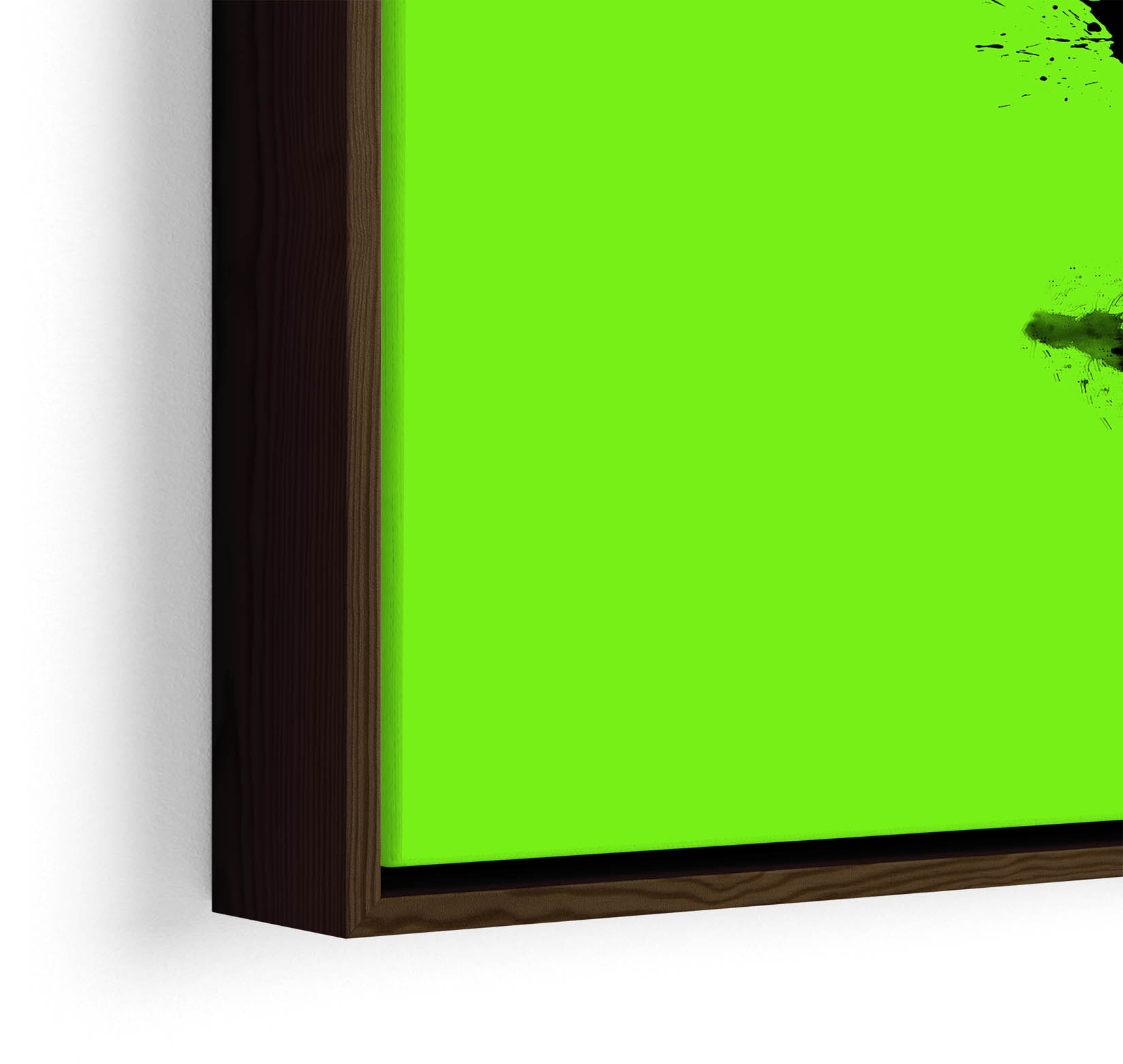 Banksy Panda Lime Green CANVAS FLOATER FRAME Wall Art Print Picture - Picture 10 of 13