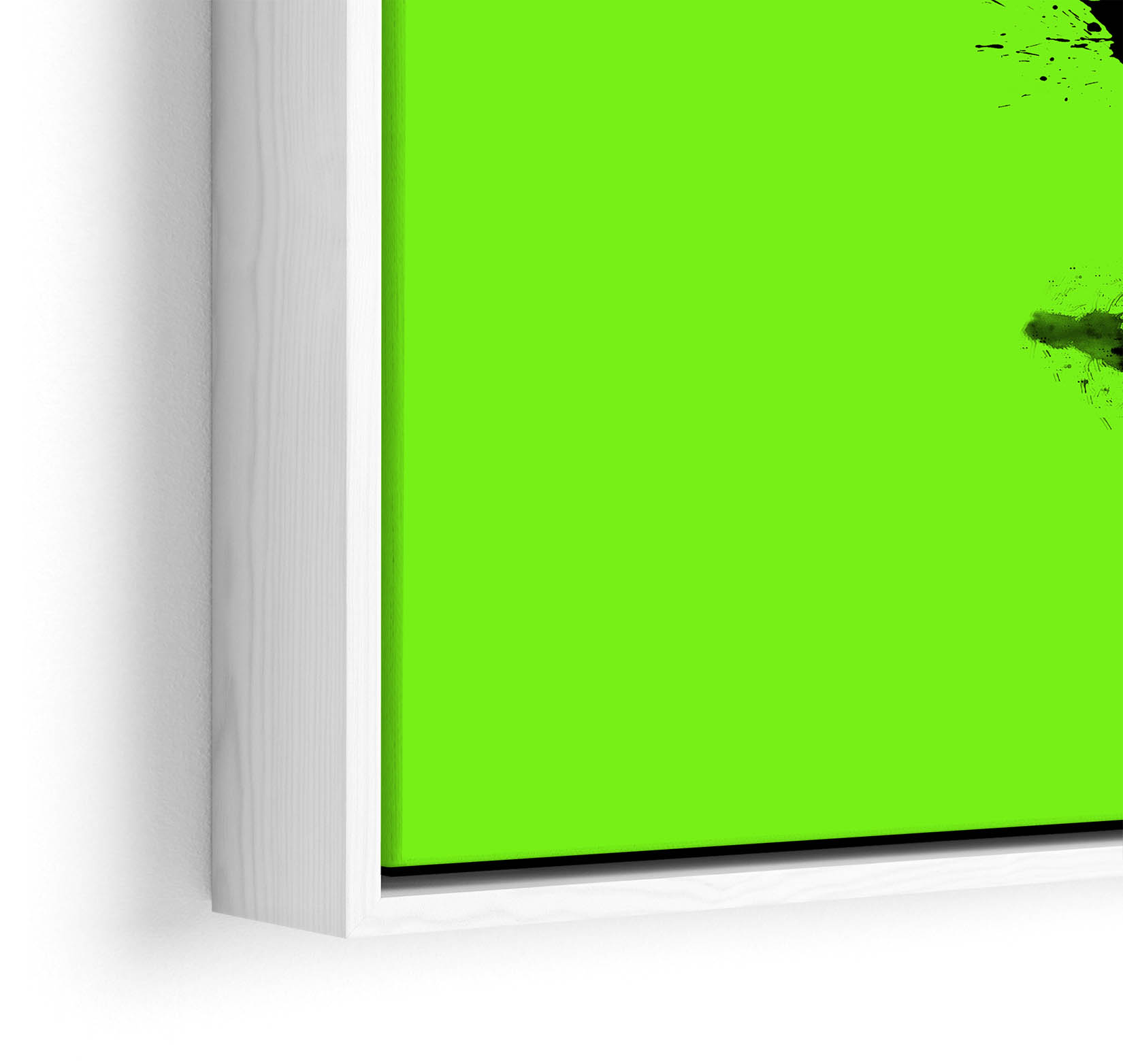 Banksy Panda Lime Green CANVAS FLOATER FRAME Wall Art Print Picture - Picture 7 of 13