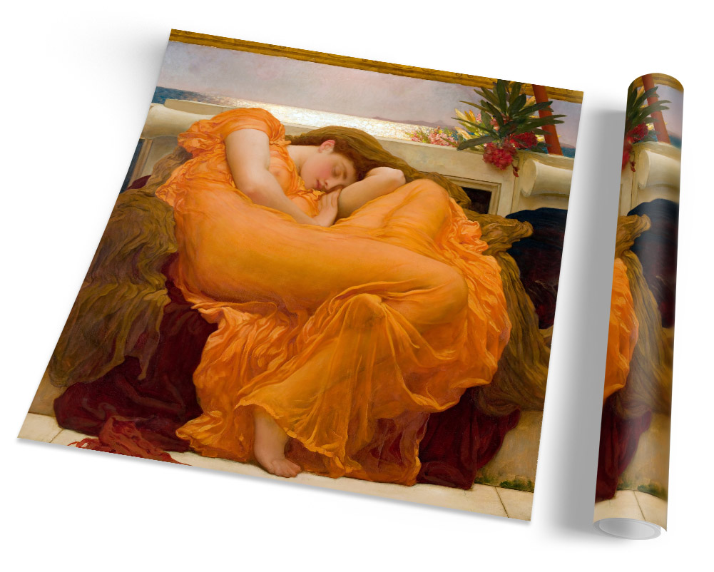 Frederic Leighton Flaming June FRAMED ART PRINT Picture Square Artwork ...