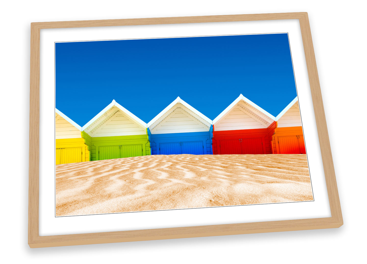 Seaside Beach Huts Modern FRAMED ART PRINT Picture Poster Artwork EBay