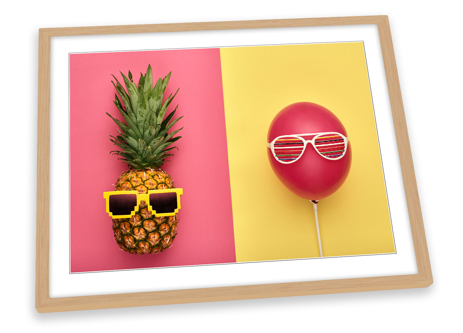 Occhiali da sole palloncino ananas STAMPA ARTISTICA INCORNICIATA quadro poster opera d'arte - Foto 3 di 5