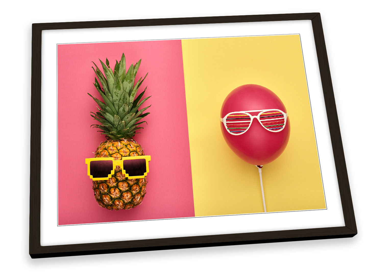 Occhiali da sole palloncino ananas STAMPA ARTISTICA INCORNICIATA quadro poster opera d'arte - Foto 2 di 5