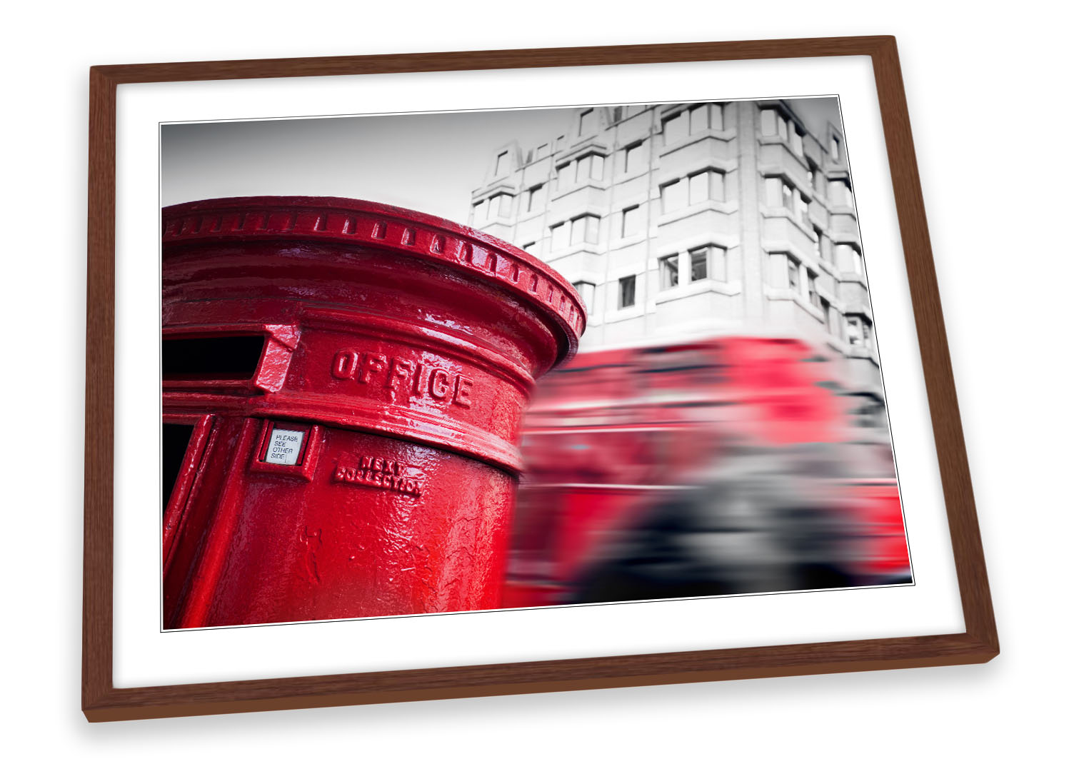 Iconic London Letterbox Red FRAMED ART PRINT Picture Poster Artwork - Picture 4 of 5