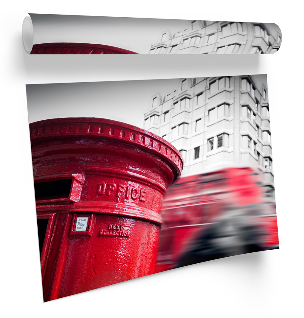Iconic London Letterbox Red FRAMED ART PRINT Picture Poster Artwork - Picture 5 of 5
