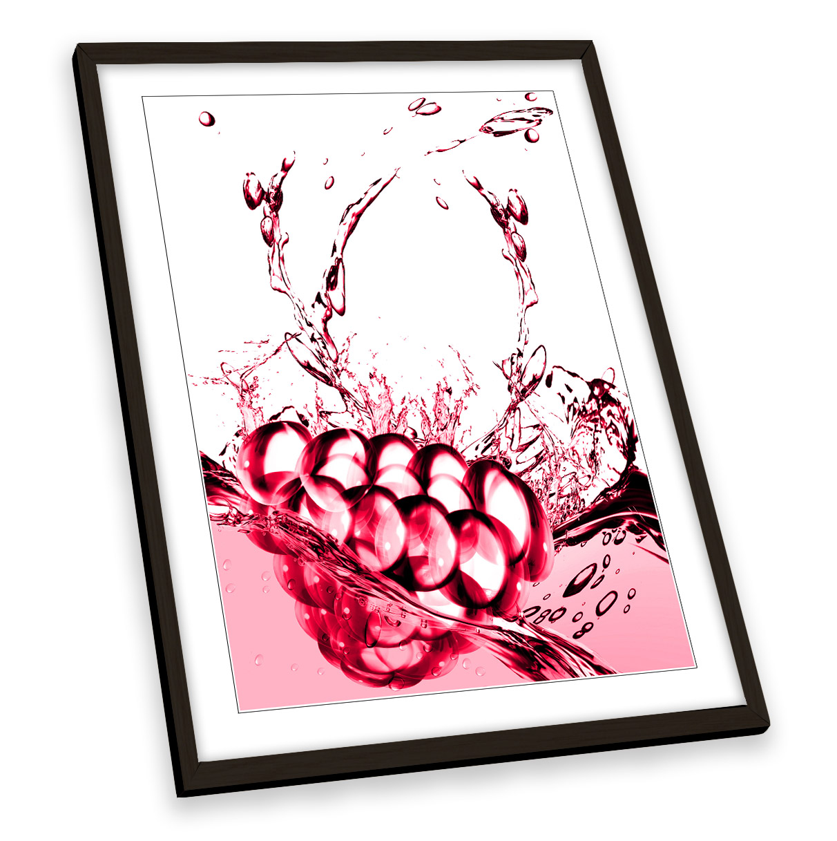 Red Raspberry Kitchen Splash FRAMED ART PRINT Picture Portrait Artwork - Picture 2 of 5