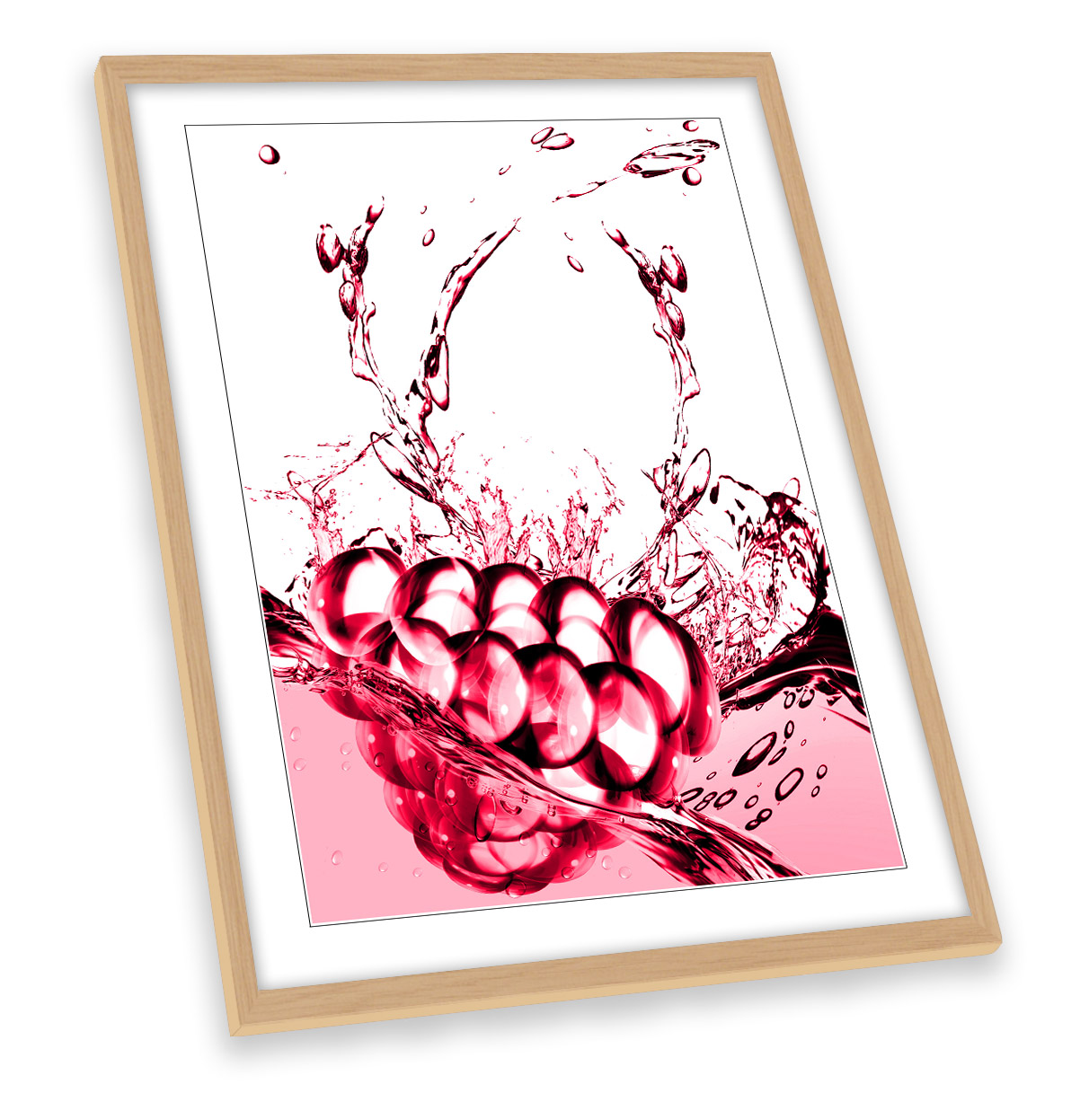 Red Raspberry Kitchen Splash FRAMED ART PRINT Picture Portrait Artwork - Picture 3 of 5
