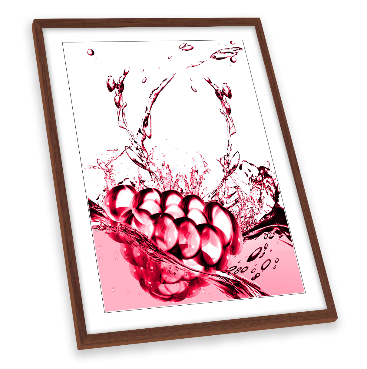 Red Raspberry Kitchen Splash FRAMED ART PRINT Picture Portrait Artwork - Picture 4 of 5