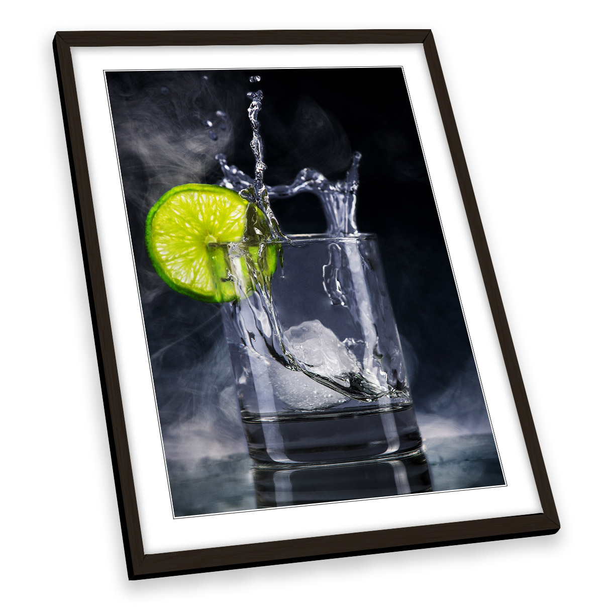 Gin And Tonic Kitchen Black Framed Art Print Picture Portrait Artwork 