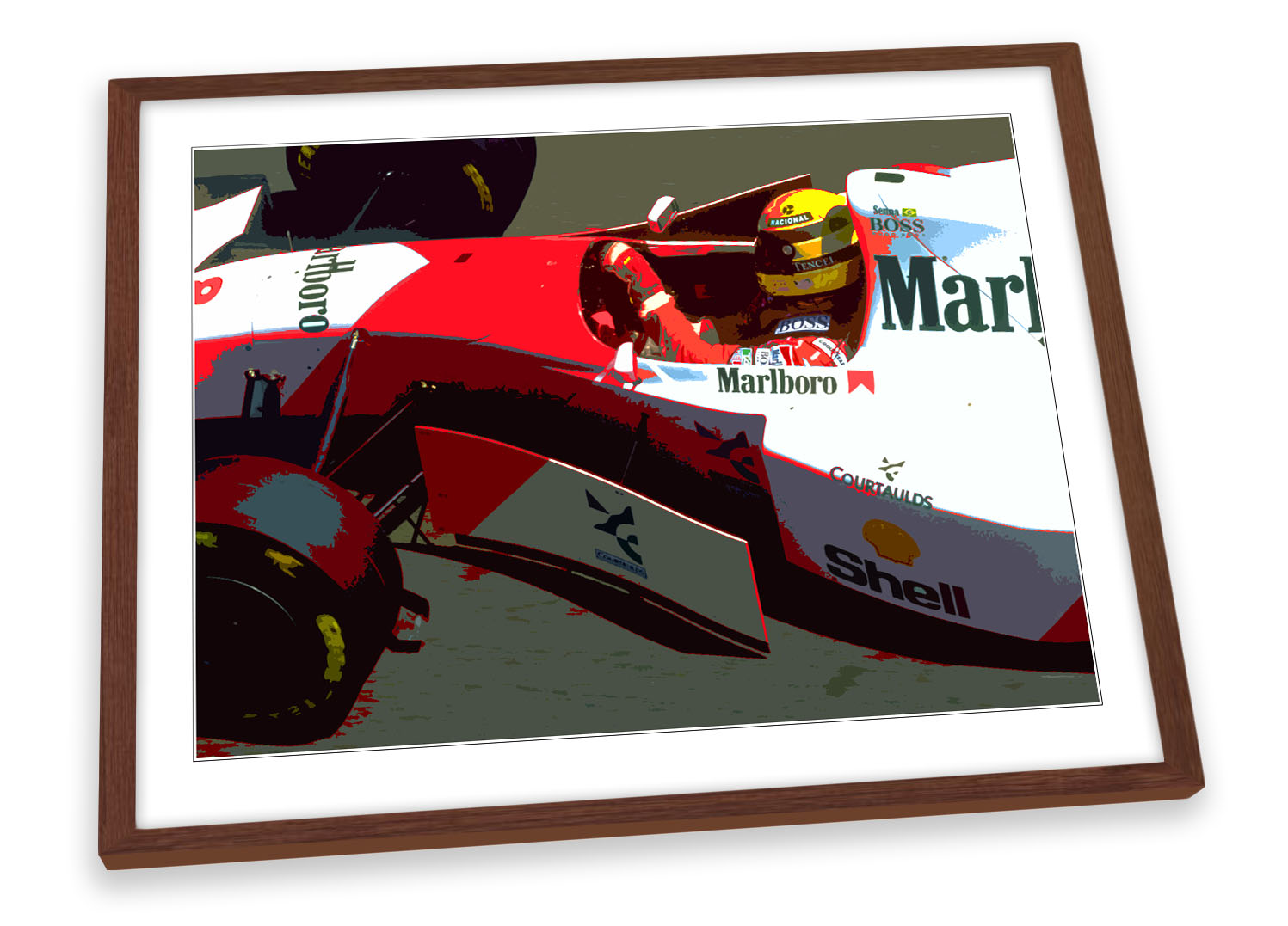 Ayrton Senna Formula One Car Red FRAMED ART PRINT Picture Poster Artwork - Picture 4 of 5