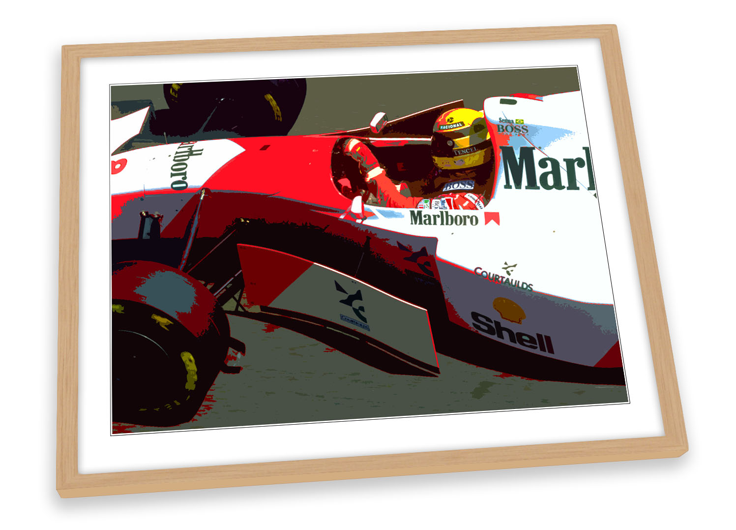 Ayrton Senna Formula One Car Red FRAMED ART PRINT Picture Poster Artwork - Picture 3 of 5