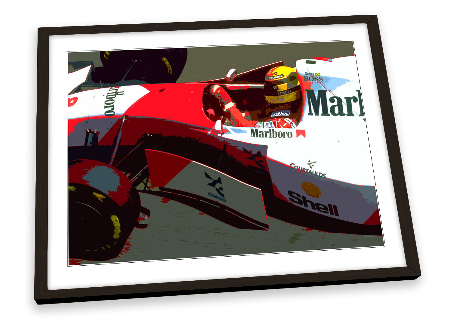 Ayrton Senna Formula One Car Red FRAMED ART PRINT Picture Poster Artwork - Picture 2 of 5